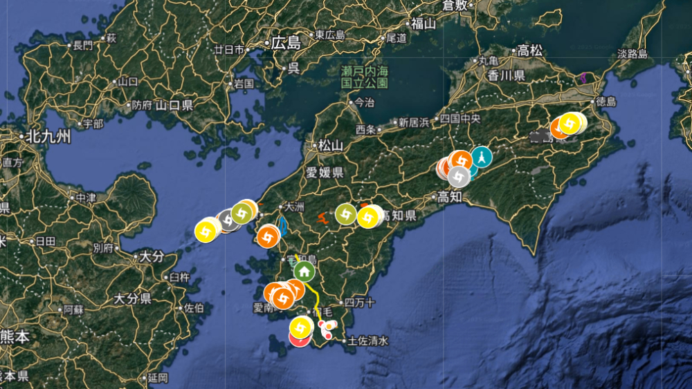 四国の風力発電ＭＡＰ